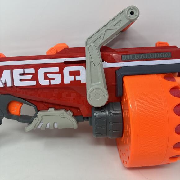 Nerf N-Strike Mega Megalodon Blaster Dart Gun Hasbro Toy w/ 18 Darts Red - Picture 3 of 9